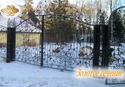 кованые ворота в ансамбле с кованым забором